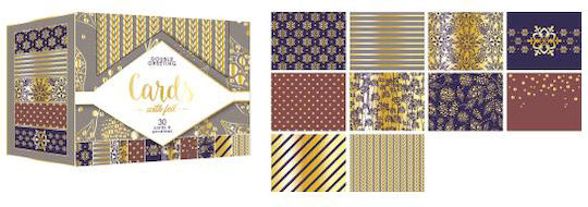 Gold stamping Greeting Cards 30pcs