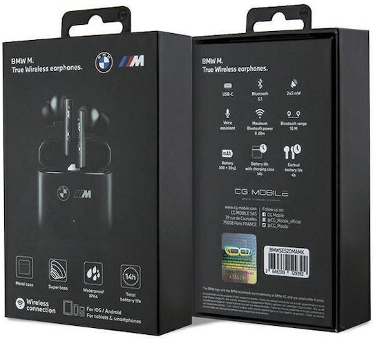 BMW Black M Collection In-Ear Bluetooth-Freisprecheinrichtung Kopfhörer mit Ladeetui Schwarz