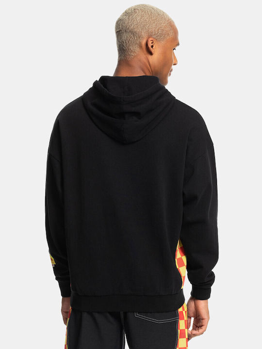 Quiksilver Men's Sweatshirt with Hood and Pockets Black