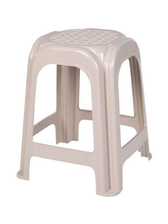 Plastic Stool Outdoor A00069 Μπεζ 1pcs 35x35x45cm