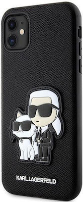 Karl Lagerfeld PU Saffiano Karl Choupette NFT Umschlag Rückseite Kunststoff / Silikon Schwarz (iPhone 11) KLHCN61SANKCPK