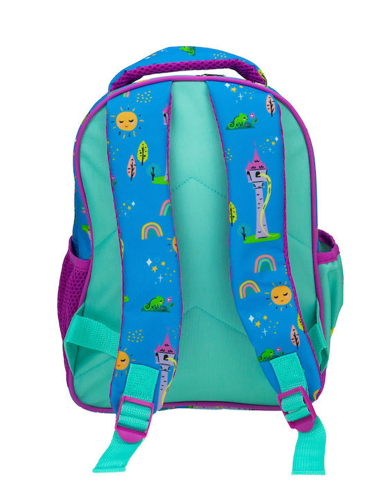 Gim Princess Rapunzel School Bag Backpack Kindergarten Light Blue with Water Bottle Holder