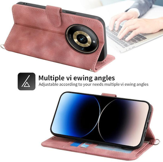 Skin-feel Embosse Wallet Ροζ (Realme 11 Pro / 11 Pro+)
