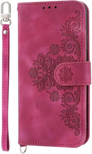 Skin-feel Embosse Wallet Burgundy (Realme 11 Pro / 11 Pro+)
