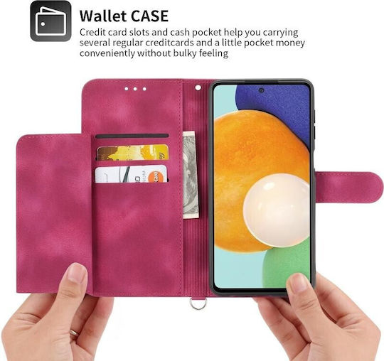 Skin-feel Embosse Wallet Burgundy (Realme 11 Pro / 11 Pro+)