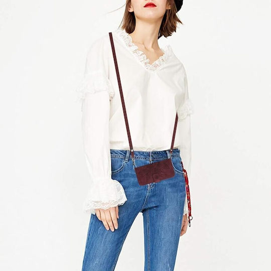 Sun Flower Wallet Burgundy (TCL 40 SE)