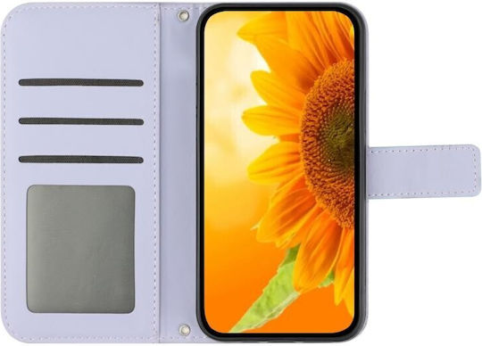 Sun Flower Wallet Μωβ (TCL 40 SE)