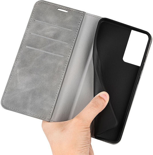 Retro Wallet Δερμάτινο Γκρι (TCL 40 SE)