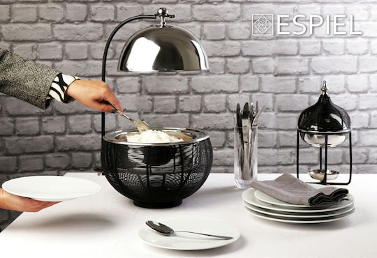 Espiel Kuchenständer Metallisch mit Deckel Schwarz 35x35x32cm