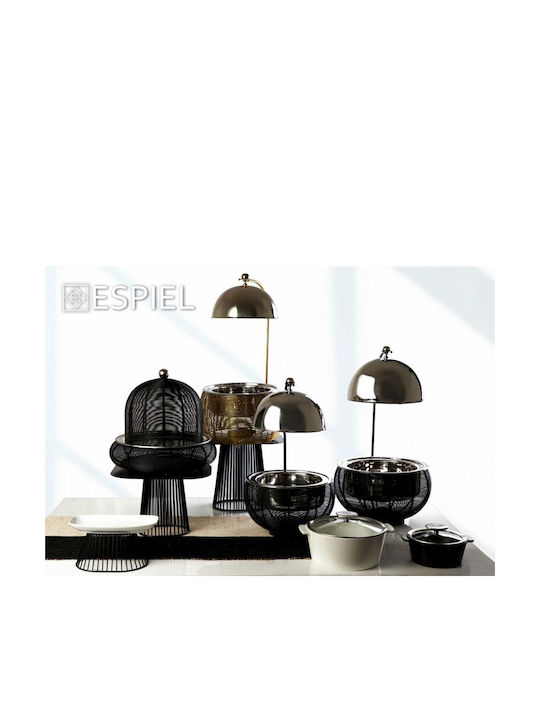 Espiel Τουρτιέρα Μεταλλική με Καπάκι Μαύρη 35x35x32εκ.