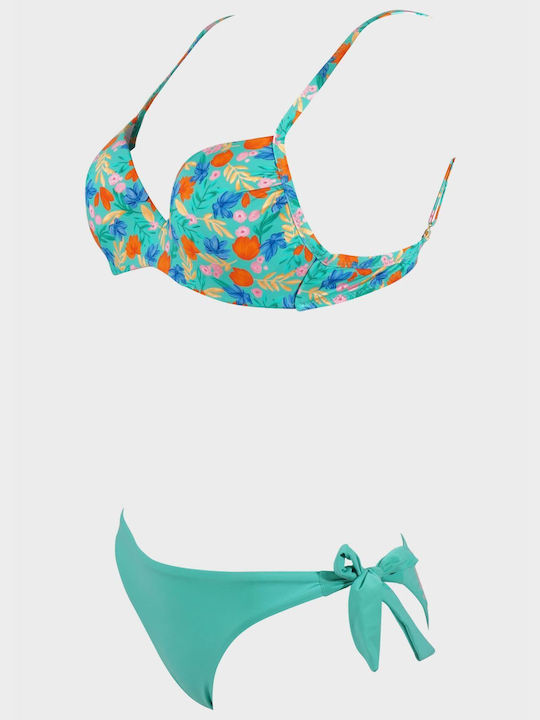 G Secret Bikini-Set Blumen Türkis