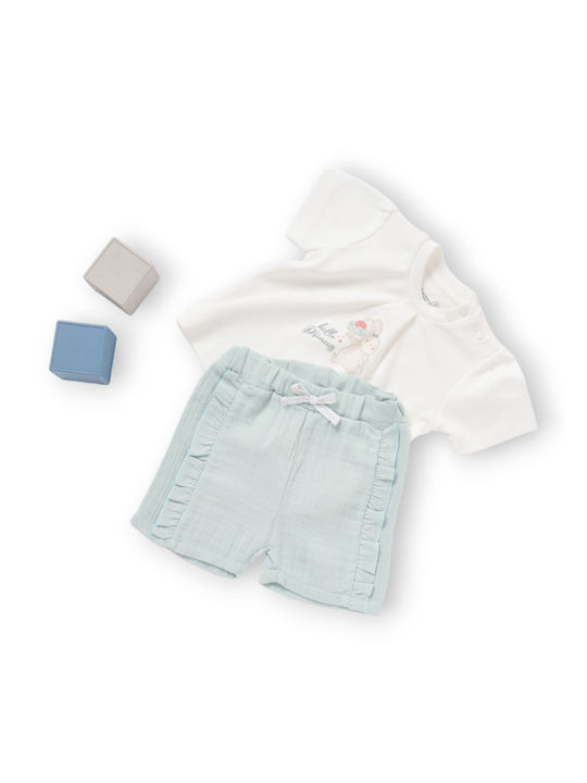 Biorganic Kinder Set mit Shorts Sommer 2Stück Weiß