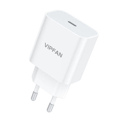 Vipfan Φορτιστής με Θύρα USB-C και Καλώδιο USB-C 20W Quick Charge 3.0 Λευκός (E04)