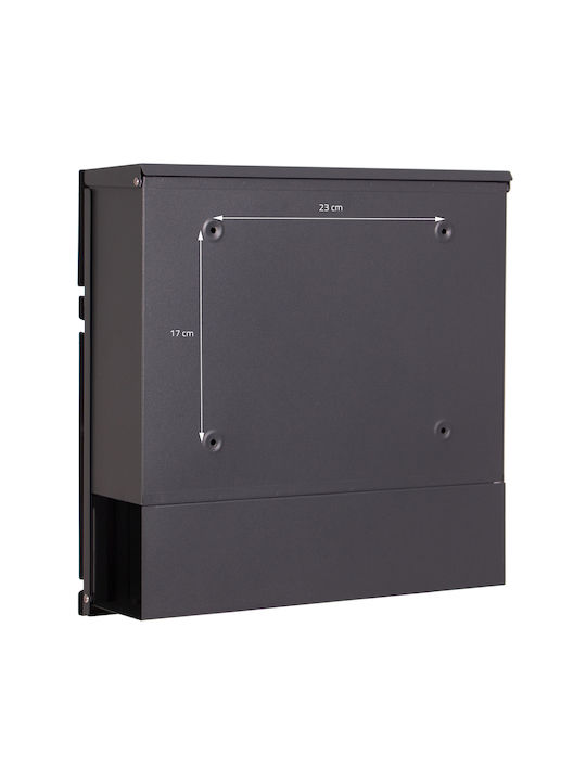ECD Germany Mldesign Външна Пощенска Кутия Металик в Сив Цвят 37x11x36.5см