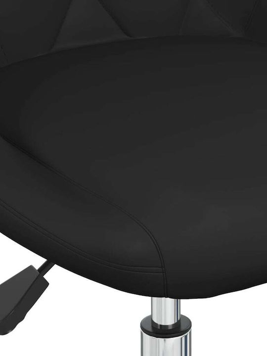 Office Desk Stool with Backrest Black 46x44x67cm