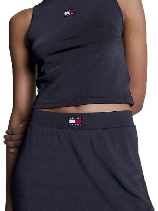 Τζιν Ψηλόμεση Maxi Φούστα Navy Μπλε