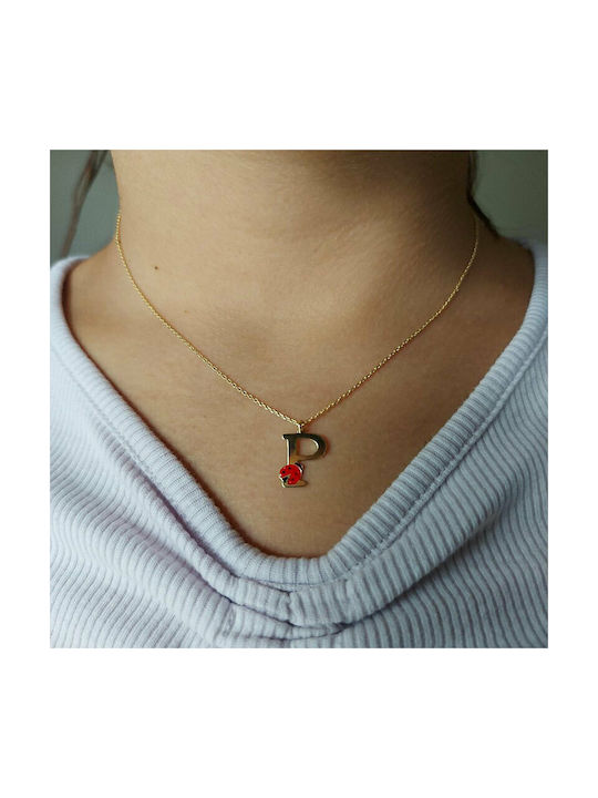 Ηώς Gold Plated Silver Chain Kids Necklaces Monogram MG136