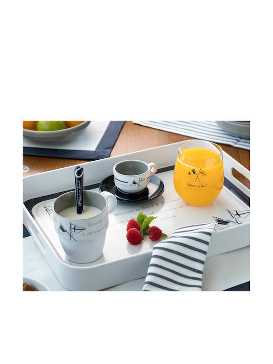 Marine Business Пластмасов Поднос за сервиране с Дръжки в Бял Цвят 40x30см 27012 1бр