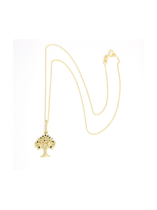 Ios Necklace from Gold 14K with Zircon