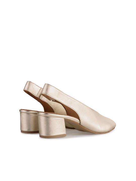 Peep Toe Gold Heels SS23
