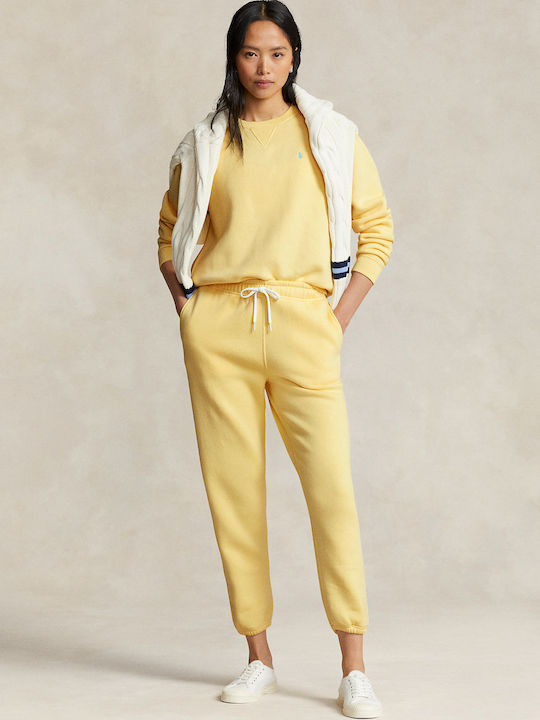 Ralph Lauren Women's Jogger Sweatpants Yellow Fleece