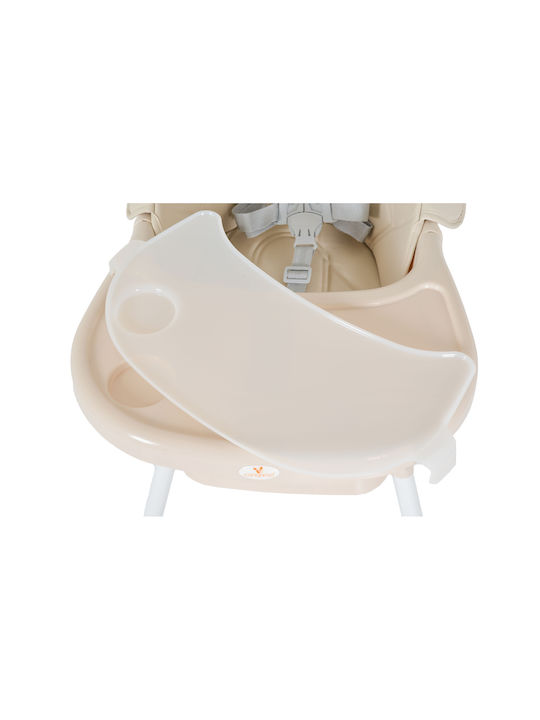 Cangaroo Dolce Baby Highchair with Plastic Frame & Fabric Seat Beige