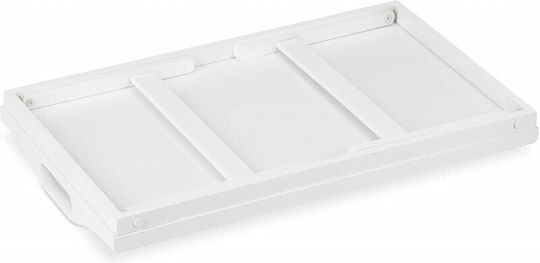 Relaxdays Bamboo Rectangular Bed Tray made of Bamboo with Handles in White Color 22x30x22cm 10023232 1pcs