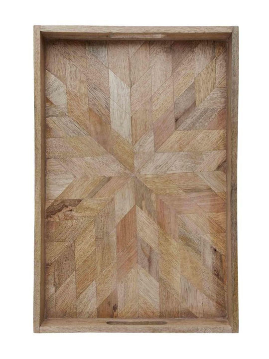 Butlers Wooden Rectangular Serving Tray with Handles in Brown Color 46x31cm 1pcs