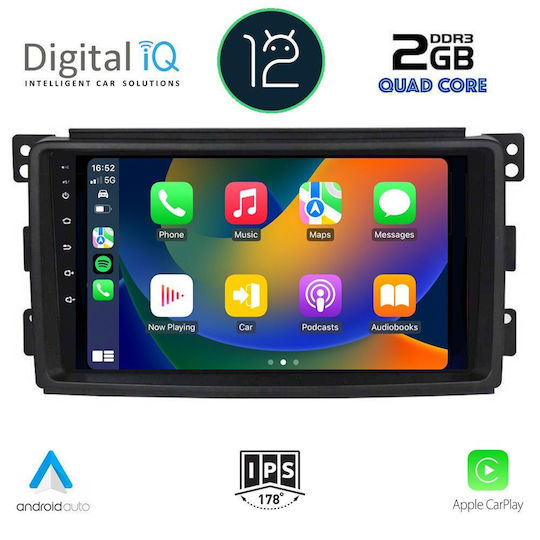 Digital IQ Ηχοσύστημα Αυτοκινήτου για Smart ForFour / ForTwo 2007-2010 (Bluetooth/USB/AUX/WiFi/GPS/Apple-Carplay/Android-Auto) με Οθόνη Αφής 9"