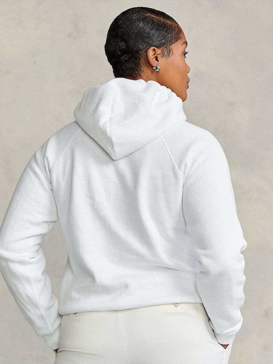 Ralph Lauren Women's Long Hooded Fleece Sweatshirt White
