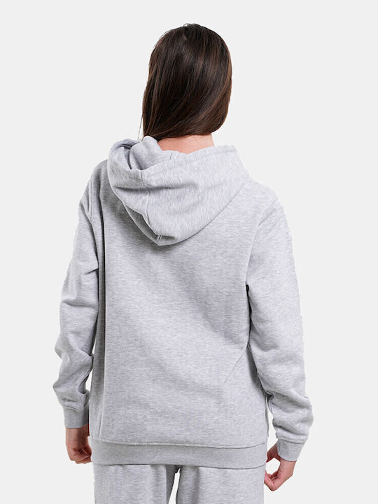 Long Women's Sweatshirt Hooded Gray