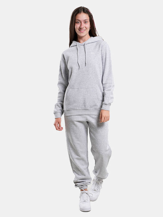 Long Women's Sweatshirt Hooded Gray