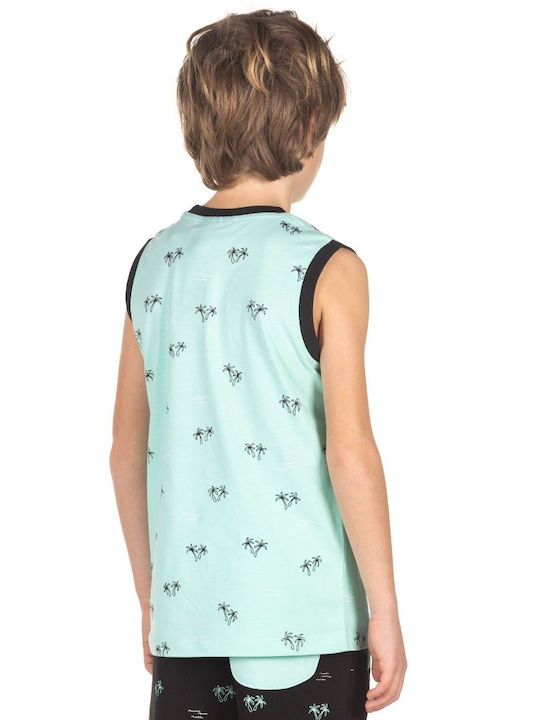 District75 Kids Blouse Sleeveless Turquoise