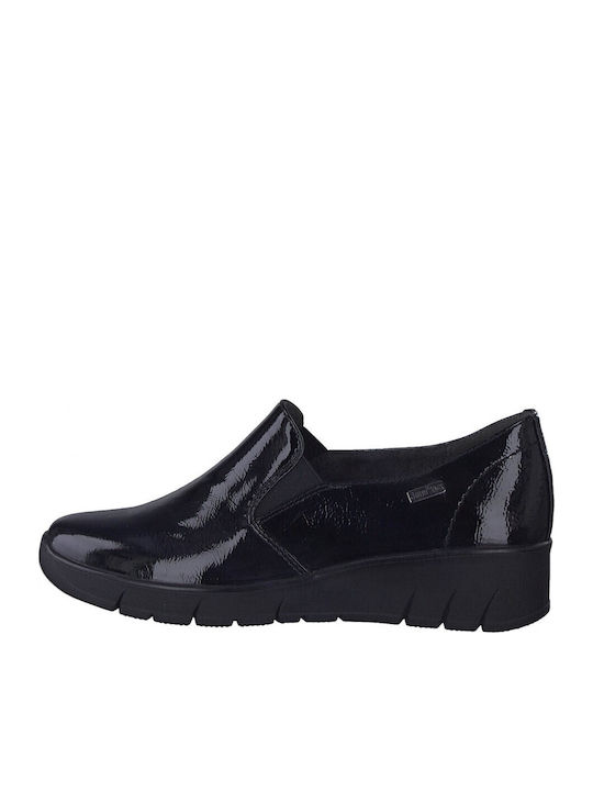 Patent Leather Women's Moccasins in Black Color