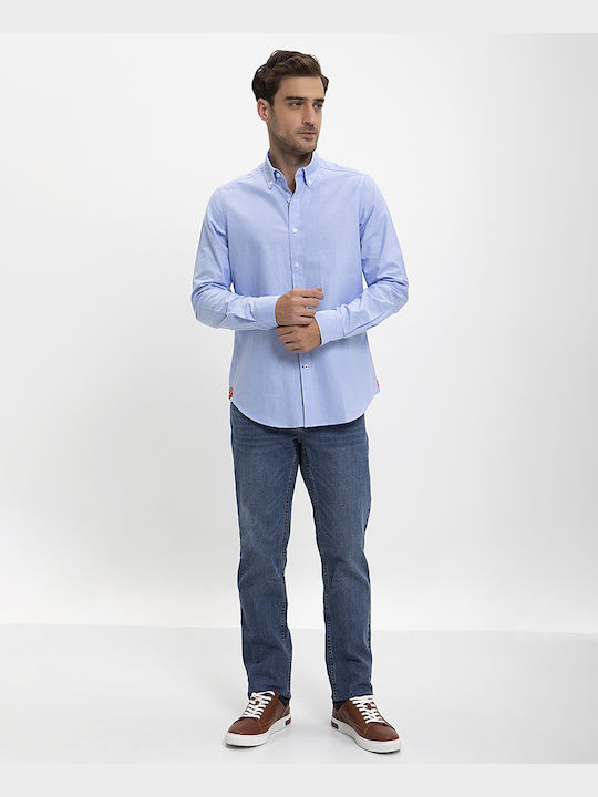 Name Button Down Modern Fit Shirt Name Blue