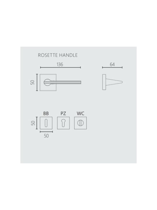 Zogometal Lever Front Door with Rosette Right 2116 with Rosette Black