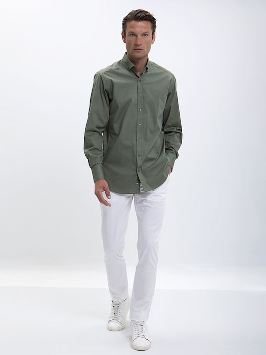 Name Button Down Slim Fit Shirt Name Green