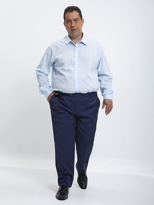 Vardas PLUS SIZE - Ε-motion Super 100's modern fit Trousers in Blue