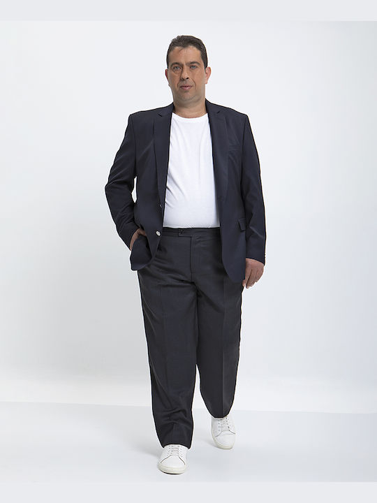 Vardas PLUS SIZE-Ε-motion Super 100's Trousers in Grey Vardas GREY WOOL MONOCHROME EVENING, BUSINESS, GROOM