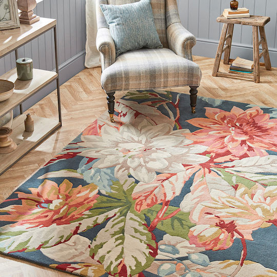 Sanderson Dahlia & Rosehip Lucrat manual Covor Rectangular Din lână Teal
