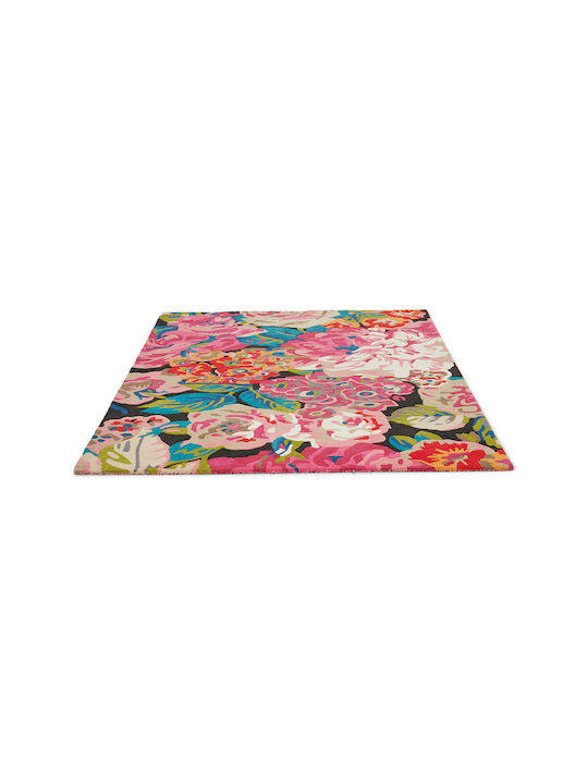 Sanderson Rose & Peony Handmade Rug Rectangular Wool Pink-Multi
