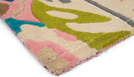 Sanderson Rose & Peony Lucrat manual Covor Rectangular Din lână Pink-Multi