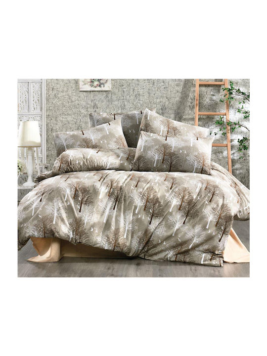 Dimcol Forest Σετ Σεντόνια Υπέρδιπλα 220x240εκ. 311 Beige (4τμχ)