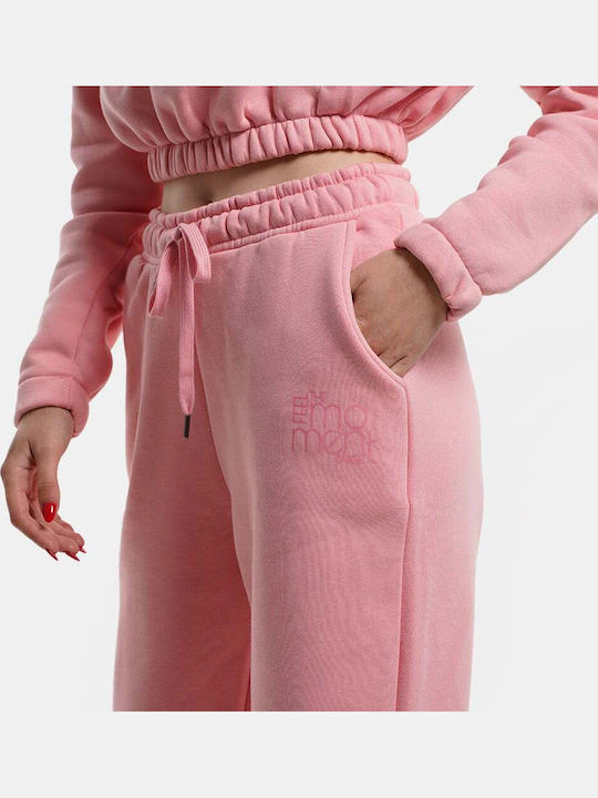 Talie înaltă Pantaloni de Trening cu elastic Roz