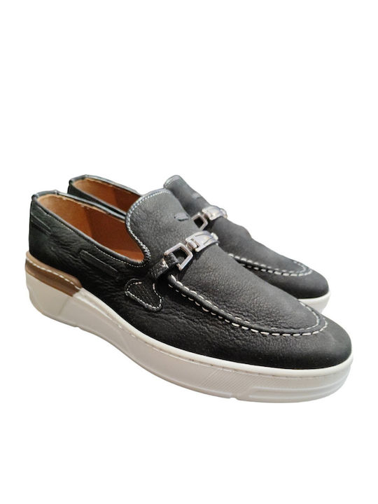 Suede Ανδρικά Loafers σε Μαύρο Χρώμα