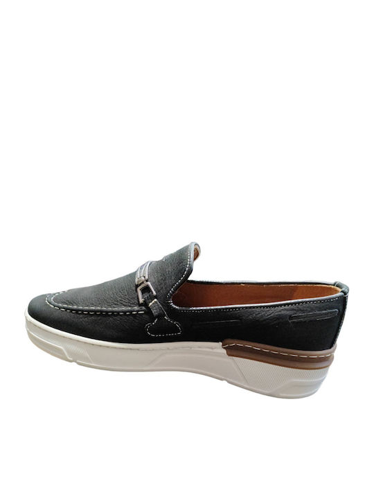Suede Ανδρικά Loafers σε Μαύρο Χρώμα