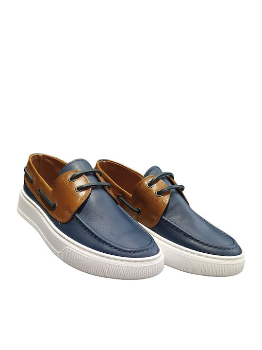 Leder Herren Mokassins in Blau Farbe