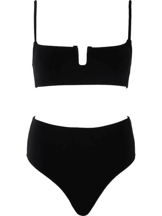 Gigi Set Bikini Μπουστάκι & Brazil Ψηλόμεσο Μαύρο