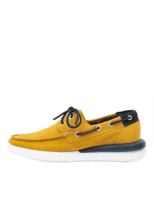 Malibu Men's Leather Boat Shoes Yellow