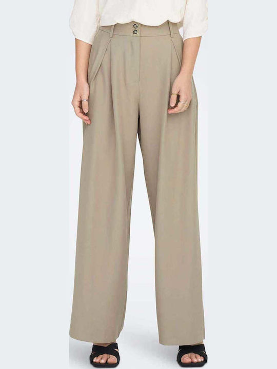 Only Damen Stoff Hose Loose Fit Braun